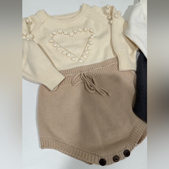 Knit Heart Sweater Romper Size 12-18 Mon - Picture 4 of 7